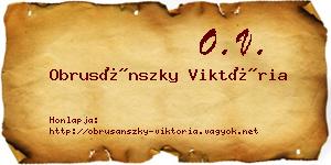 Obrusánszky Viktória névjegykártya